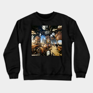 STEAMPUNK STATION ORIGINAL AI DIGITALLY GENERATED ARTWORK Crewneck Sweatshirt